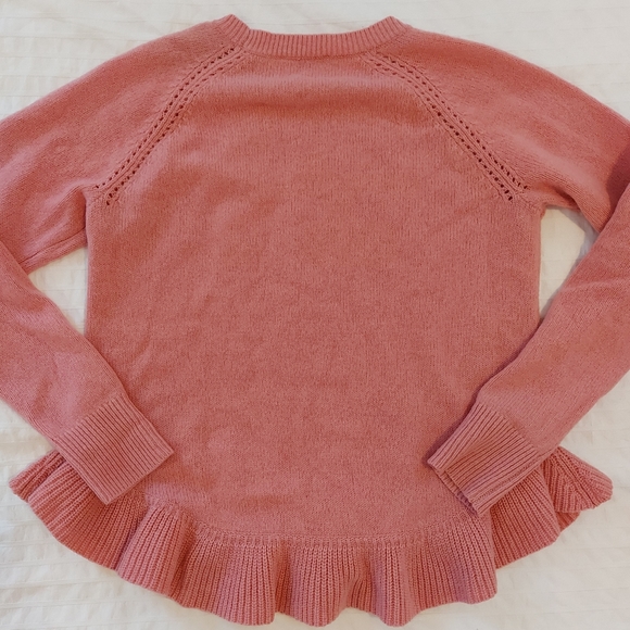 Anne Taylor Wool Cashmere Peplum Crewneck Sweater - Picture 3 of 8